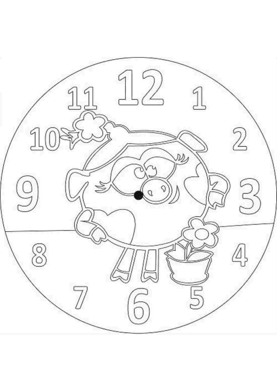 Часы раскраска