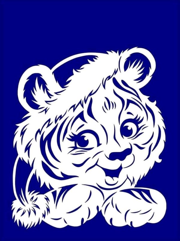 Вытынанка Тигренок на новый год