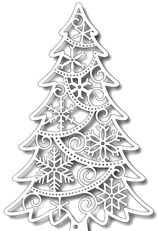 Новогодняя елка трафарет