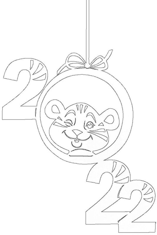 Трафарет на окна новый год 2022