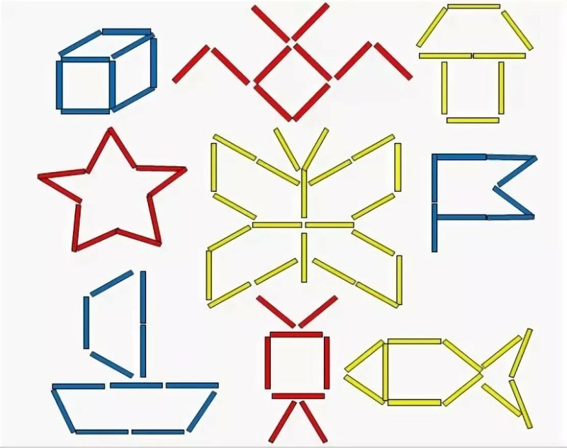 Конструирование фигур из счетных палочек