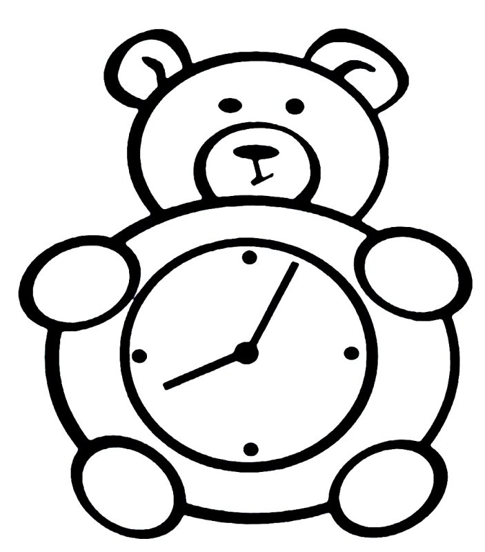 Часы раскраска для детей