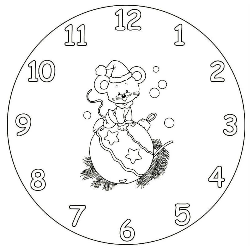 Новогодние часы рисунок
