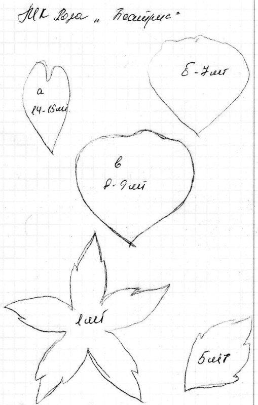 Чашелистик розы выкройка