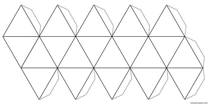 Икосаэдр развертка для склеивания а4