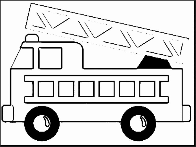 Трафарет пожарная машина для детей