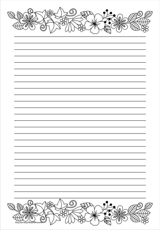 Лист с строчками для письма