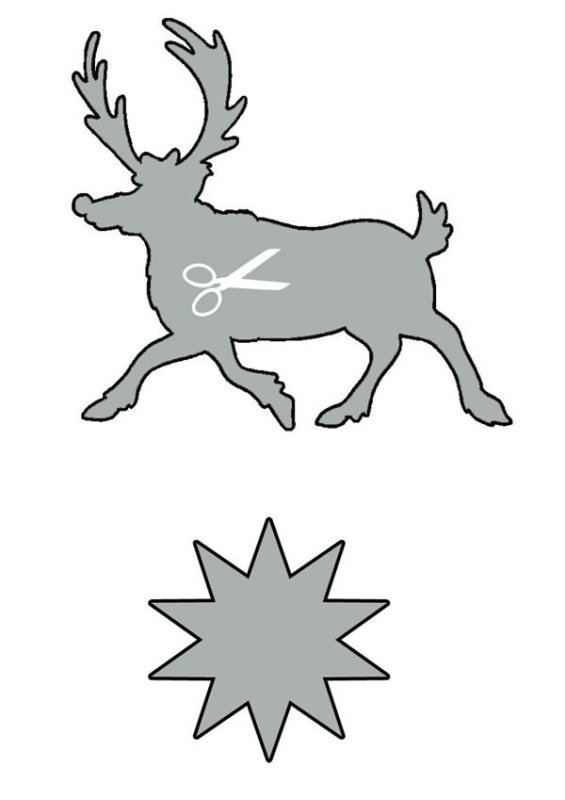 Трафарет оленя для вырезания
