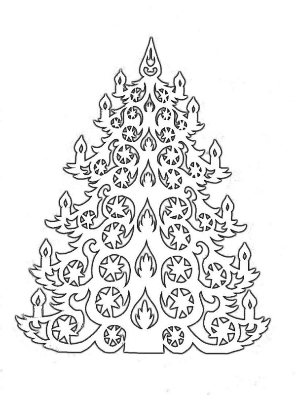 Вытынанки новогодние елка