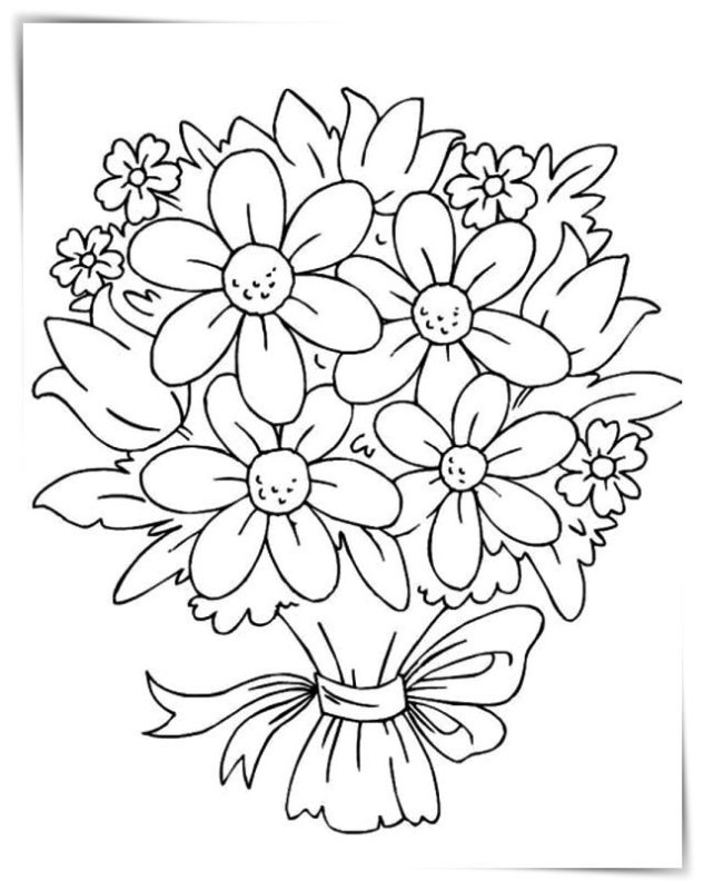Букет раскраска