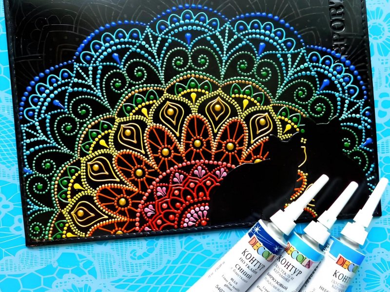 Точечная роспись акриловыми красками