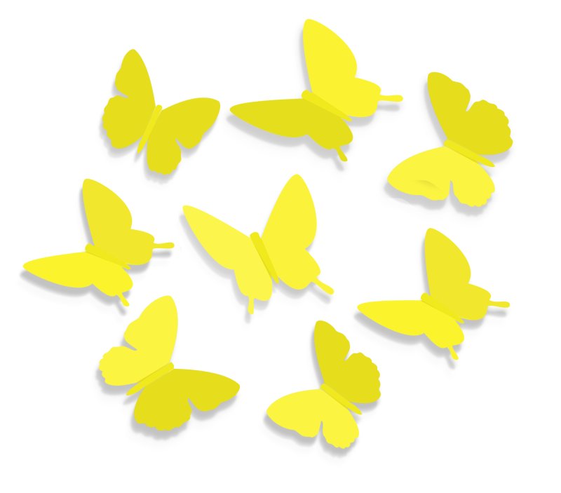 Бабочки желтые для печати