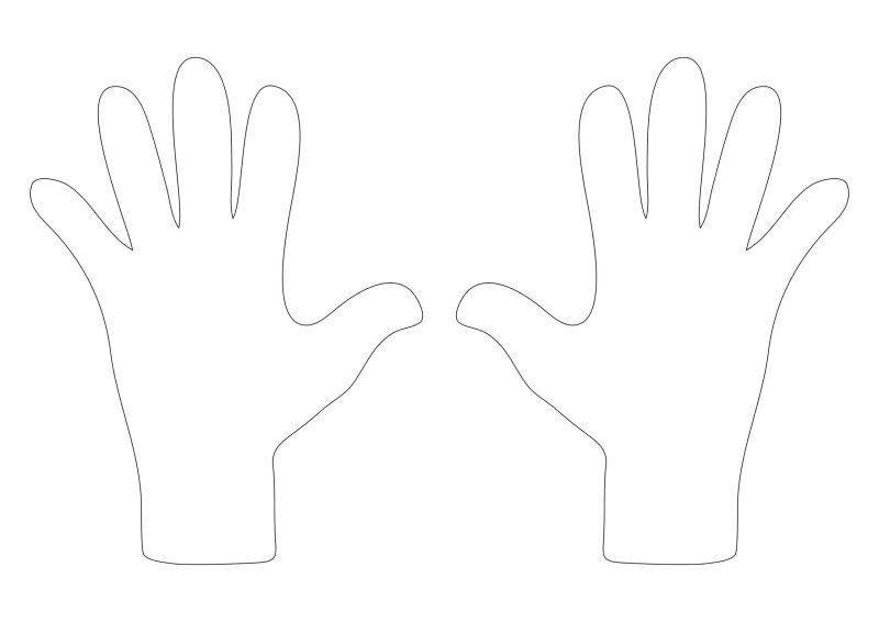 Шаблон ладони для вырезания из бумаги