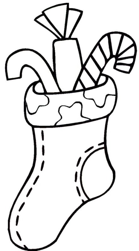 Новогодние носки раскраска