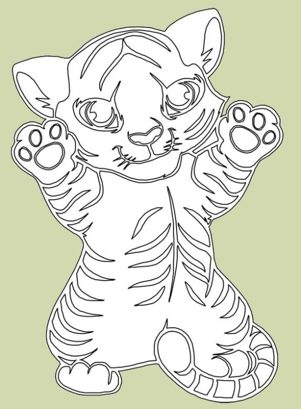 Раскраска Тигренок