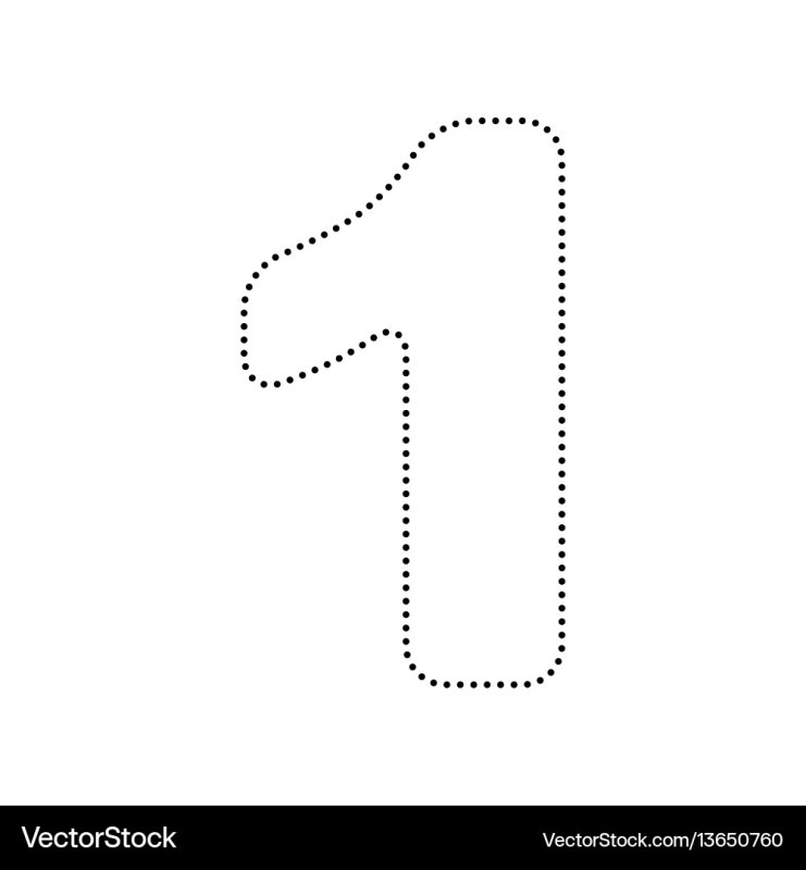 Цифра 1 контур