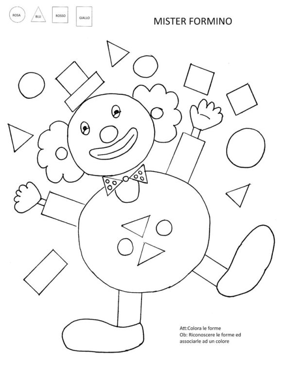 Клоун раскраска