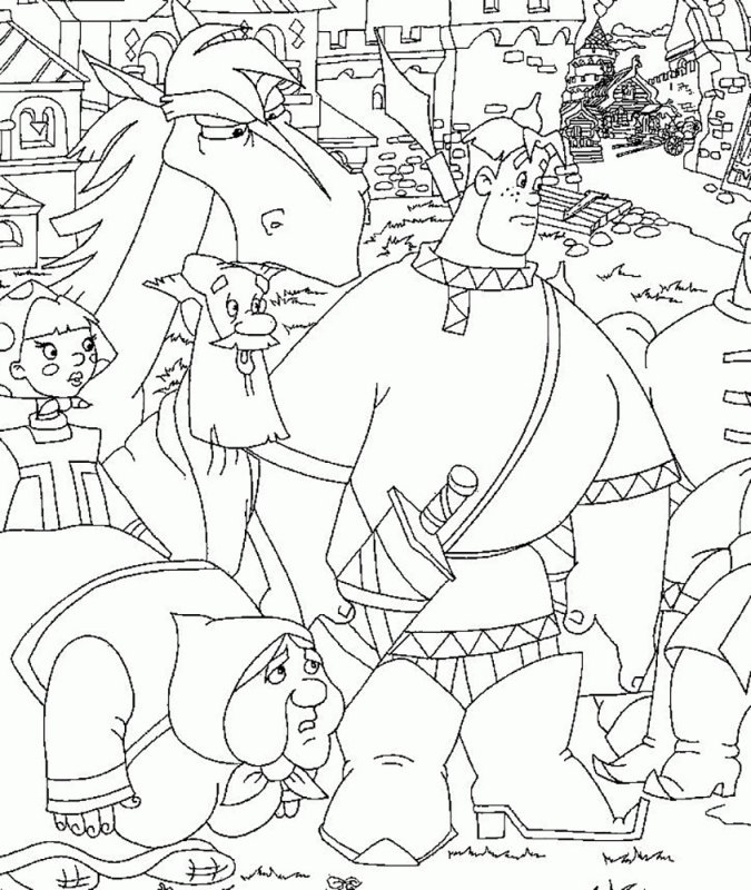 Алеша Попович и тцгарин ЗМЕЙРАСКРАСКА