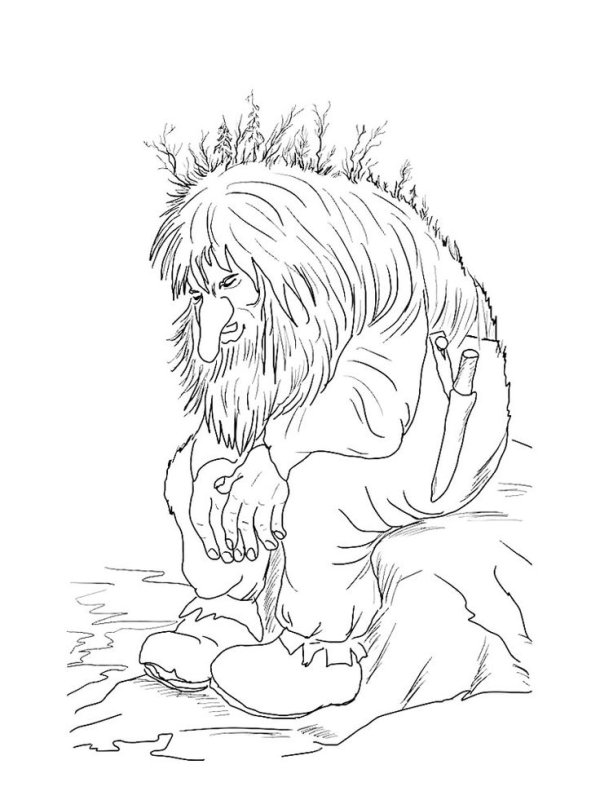 Леший раскраска для детей