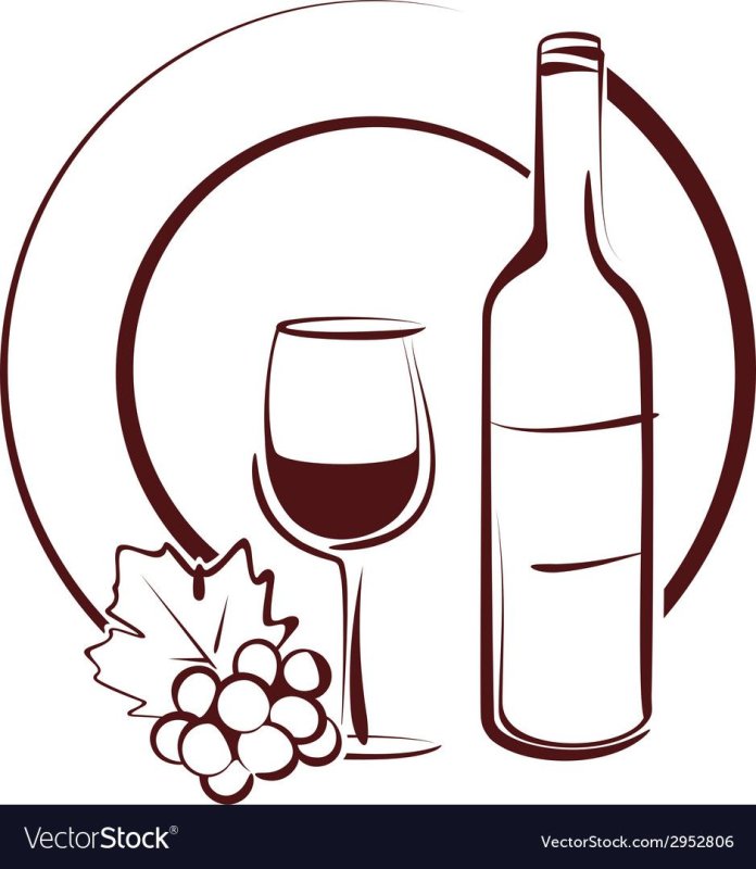Бутылка вина трафарет