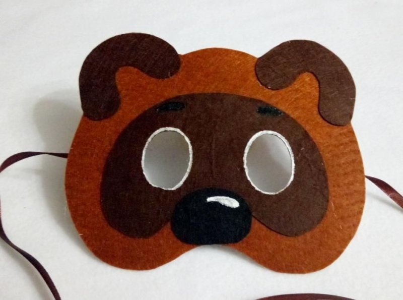 Маска медведь фетр