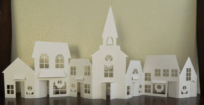 Бумажные домики на подоконник