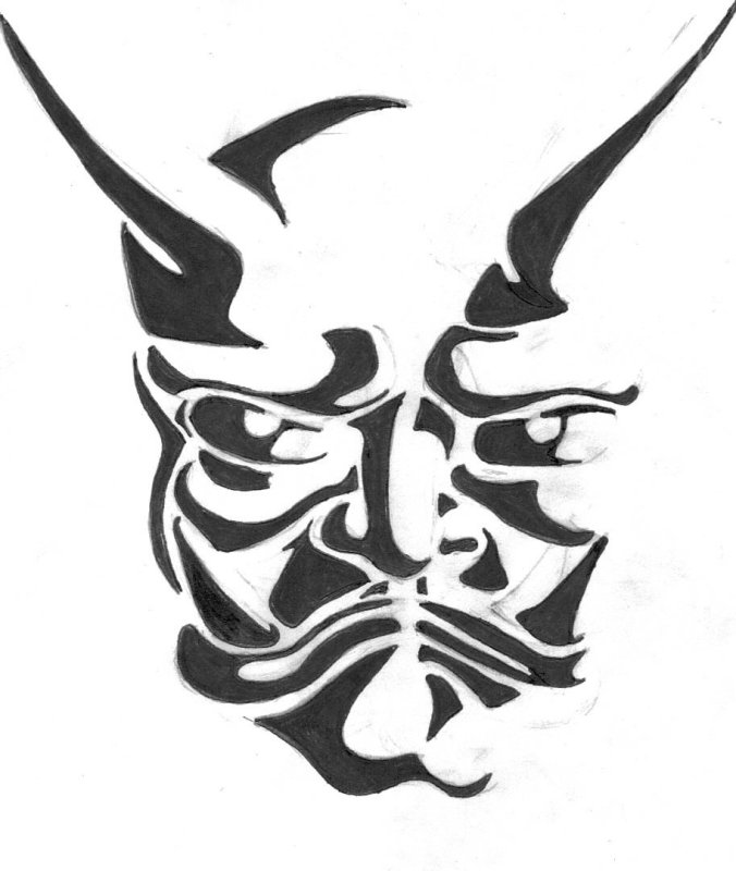 Японская маска демона Ханья вектор