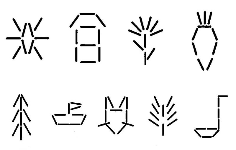 Выкладывание фигур из спичек для детей