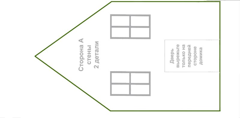 Выкройка для пряничного домика с размерами