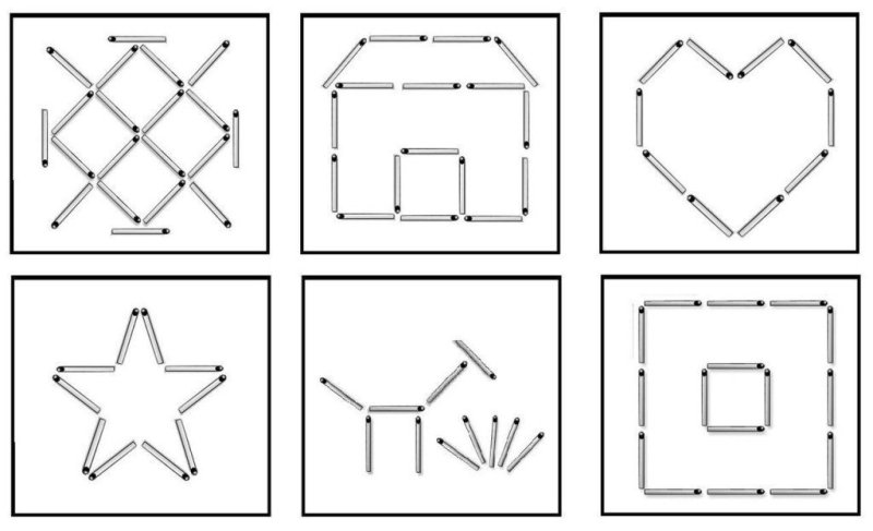Схемы для выкладывания из спичек