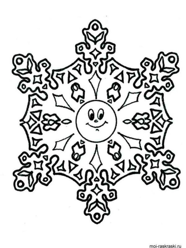 Новогодние раскраски снежинки