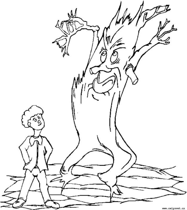 Страшное дерево раскраска