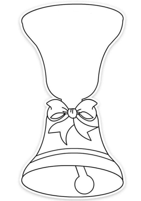 Колокольчик трафарет для вырезания на последний звонок