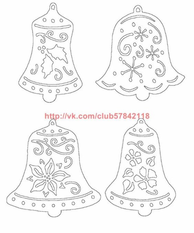 Вырезалки на новый год колокольчики