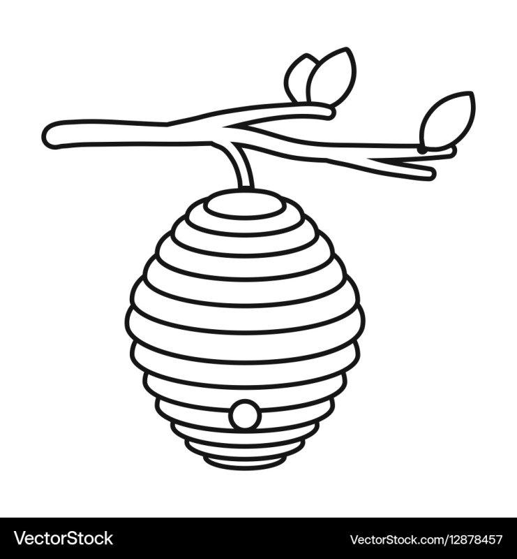 Раскраска улей с пчелами