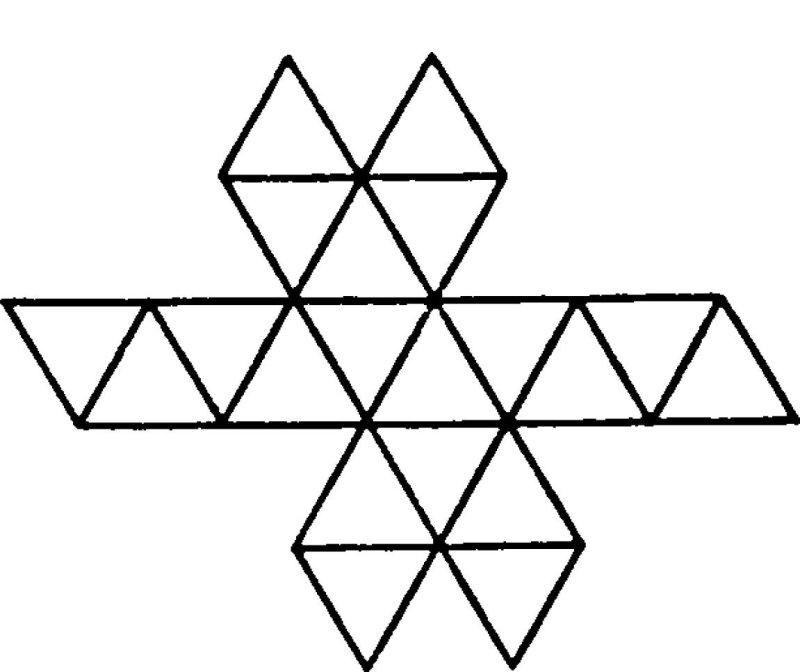 Развертка правильного икосаэдра на а4