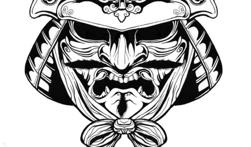 Шлем самурая эскиз