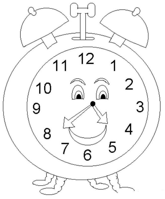 Часы раскраска для детей