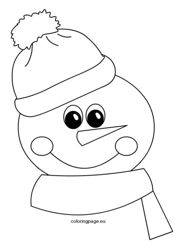 Мордочки снеговиков на окна к новому году