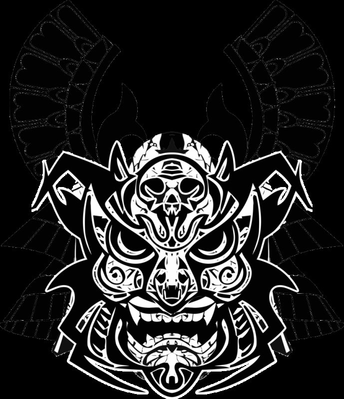 Японская самурайская маска вектор