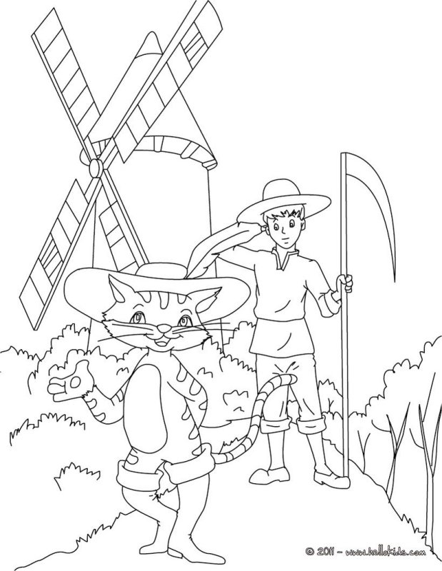 Кот в сапогах Шарль Перро иллюстрация для 2 класса