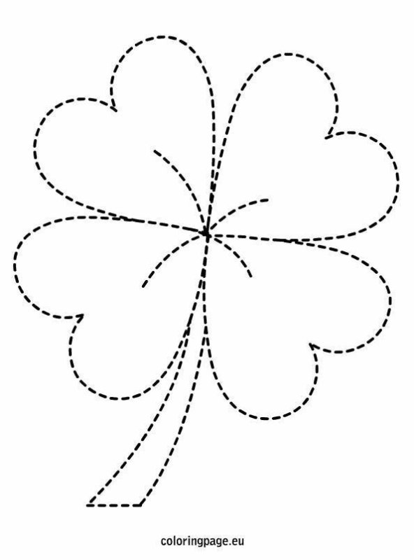 Трафарет лист клевера для броши