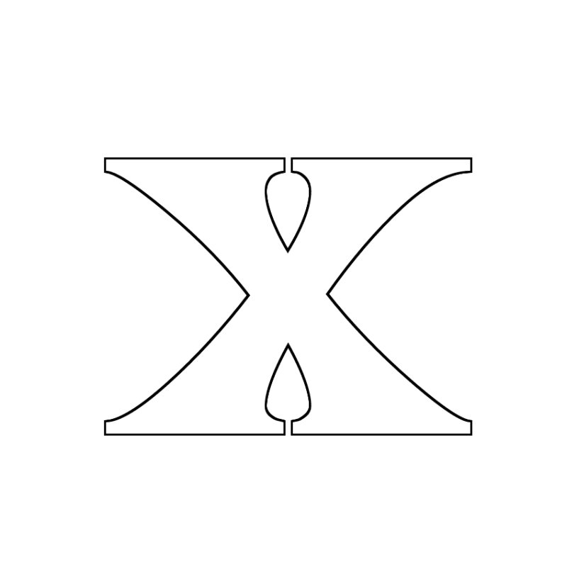 Буква х вырезать