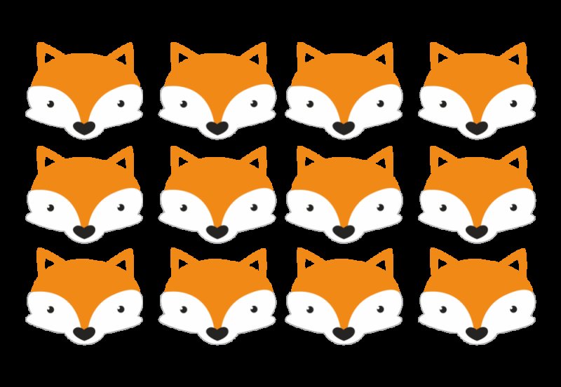 Мордочка лисы трафарет