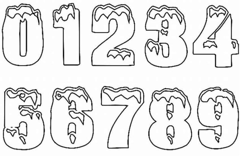 Трафареты цифры для вырезания на окно