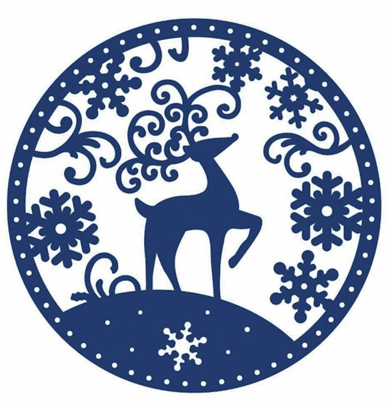 Новогодний олень в круге