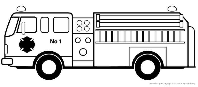 Пожарная машина раскраска для детей