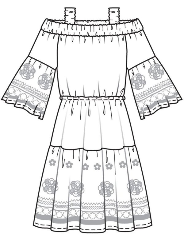 Эскиз русского народного костюма женского