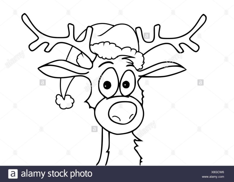 Трафареты на окна новогодние олени