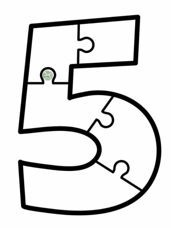 Цифра пять трафарет